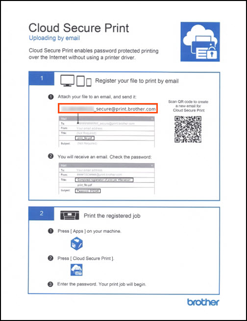 Print the registration instructions