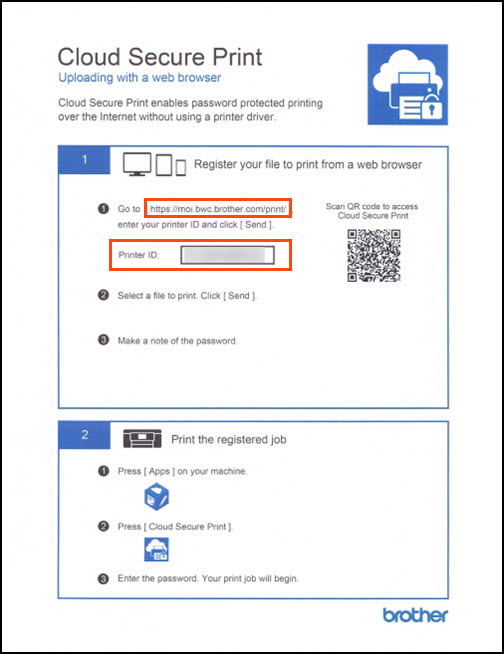 Print the registration instructions