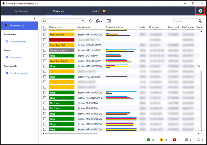 click application settings