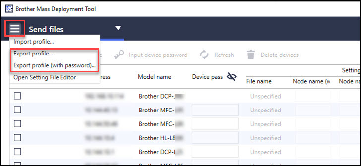 mdt export profile